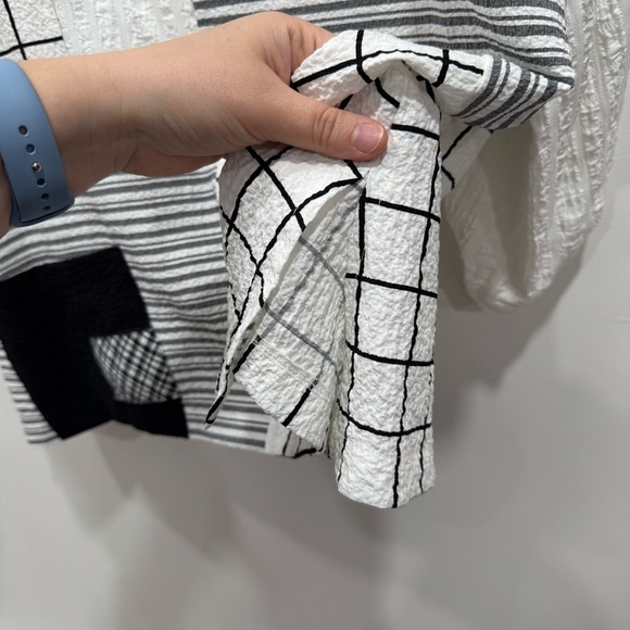 Sidestreet Boutique Printed Loose Fit Lagenlook Textured Top One Size - Picture 5 of 6